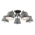 Candeeiro de Teto com 3 ou 5 Luzes em Cerâmica Efeito Bordado Pintado à Mão - Ravenna Viadurini