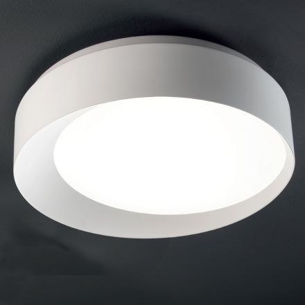 Lâmpada de teto LED regulável em metal pintado de preto ou branco - Ascania Viadurini