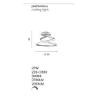 Lâmpada de teto LED de metal pintado de branco com design moderno - Rivolta Viadurini