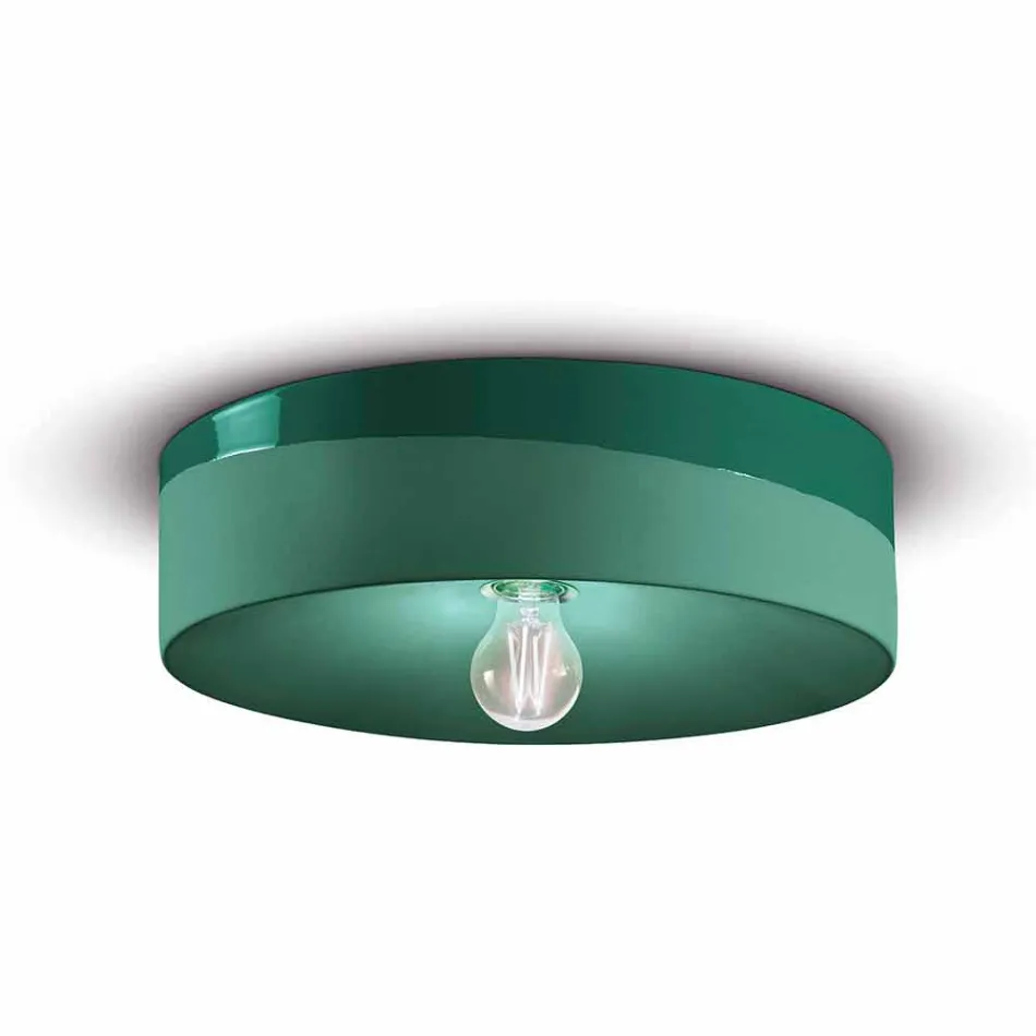 Plafon circular em cerâmica colorida Made in Italy - Ferroluce Pi Viadurini