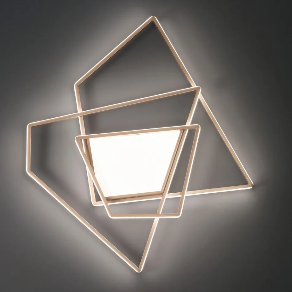 Candeeiro de parede LED regulável em ouro ou metal prateado - galáctico Viadurini