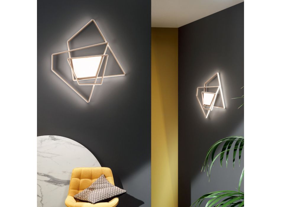 Candeeiro de parede LED regulável em ouro ou metal prateado - galáctico Viadurini