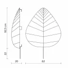 Abajur em Metal e Lycra Branco Design em 3 Dimensões - Folhagem Viadurini