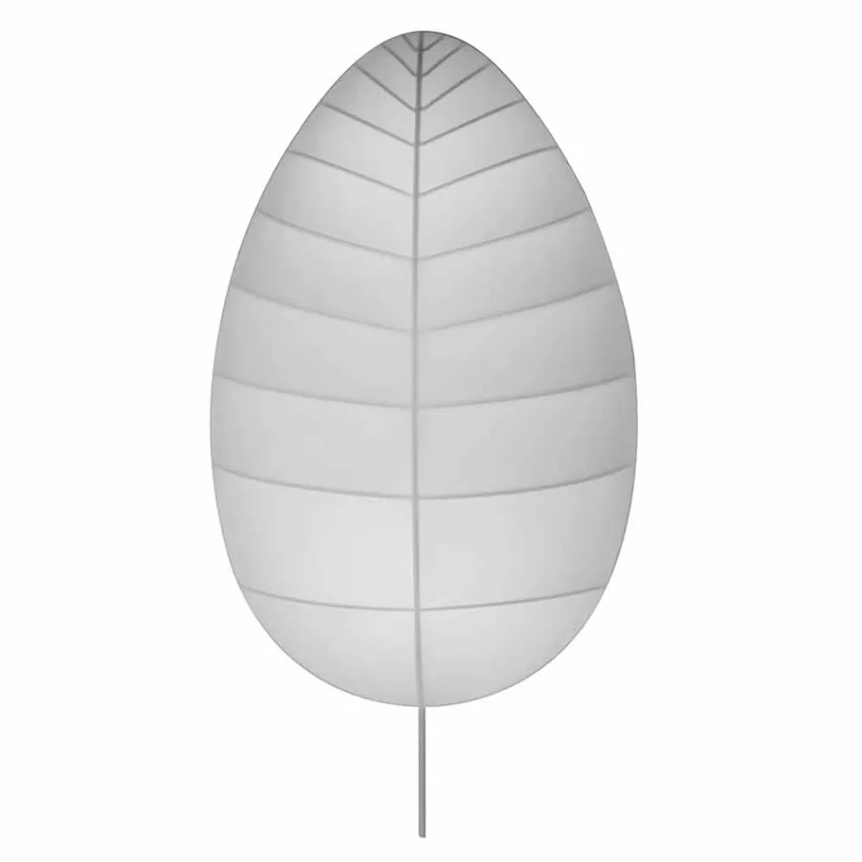 Abajur em Metal e Lycra Branco Design em 3 Dimensões - Folhagem Viadurini