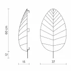 Abajur em Metal e Lycra Branco Design em 3 Dimensões - Folhagem Viadurini