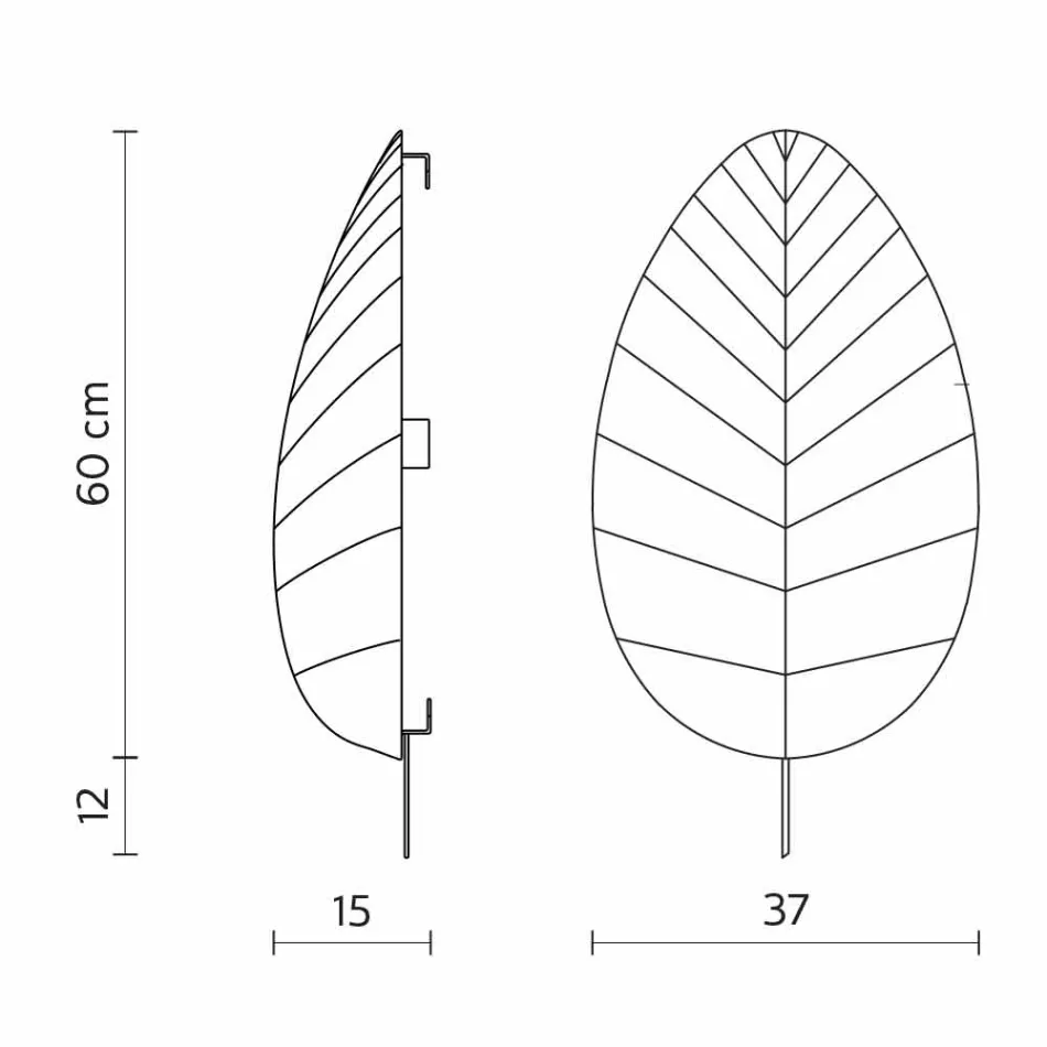 Abajur em Metal e Lycra Branco Design em 3 Dimensões - Folhagem Viadurini