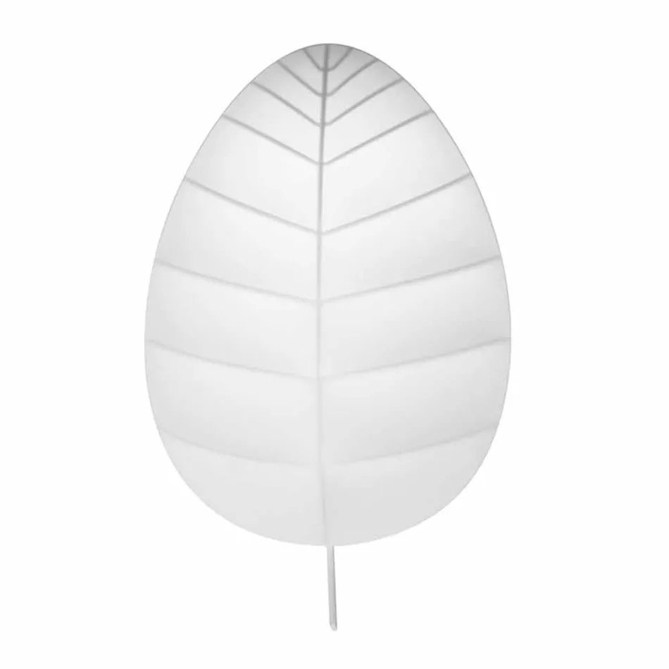 Abajur em Metal e Lycra Branco Design em 3 Dimensões - Folhagem Viadurini