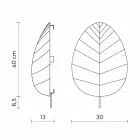 Abajur em Metal e Lycra Branco Design em 3 Dimensões - Folhagem Viadurini