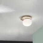 Candeeiro de parede em vidro fundido com estrutura metálica - andorinha Viadurini