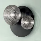 Candeeiro de parede em vidro fundido com estrutura metálica - andorinha Viadurini