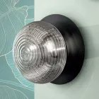 Candeeiro de parede em vidro fundido com estrutura metálica - andorinha Viadurini