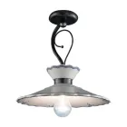 Candeeiro de Teto Artesanal em Cerâmica Efeito Bordado Pintado à Mão - Ravenna Viadurini