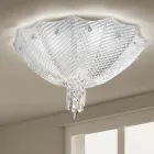 Candeeiro de teto feito à mão em vidro veneziano e metal feito na Itália - Fabiana Viadurini