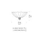 Candeeiro de teto feito à mão em vidro veneziano e metal feito na Itália - Fabiana Viadurini