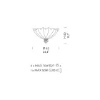 Candeeiro de teto feito à mão em vidro veneziano e metal feito na Itália - Fabiana Viadurini