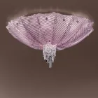 Candeeiro de teto feito à mão em vidro veneziano e metal feito na Itália - Fabiana Viadurini