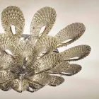 Candeeiro de tecto artesanal em vidro veneziano fumado, fabricado na Itália - Minos Viadurini