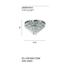 Candeeiro de teto clássico em metal prateado e pingentes de cristal - Jerome Viadurini