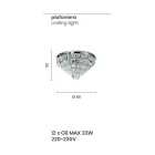 Lâmpada de teto clássica de metal dourado e pingentes de cristal de luxo - Jerome Viadurini