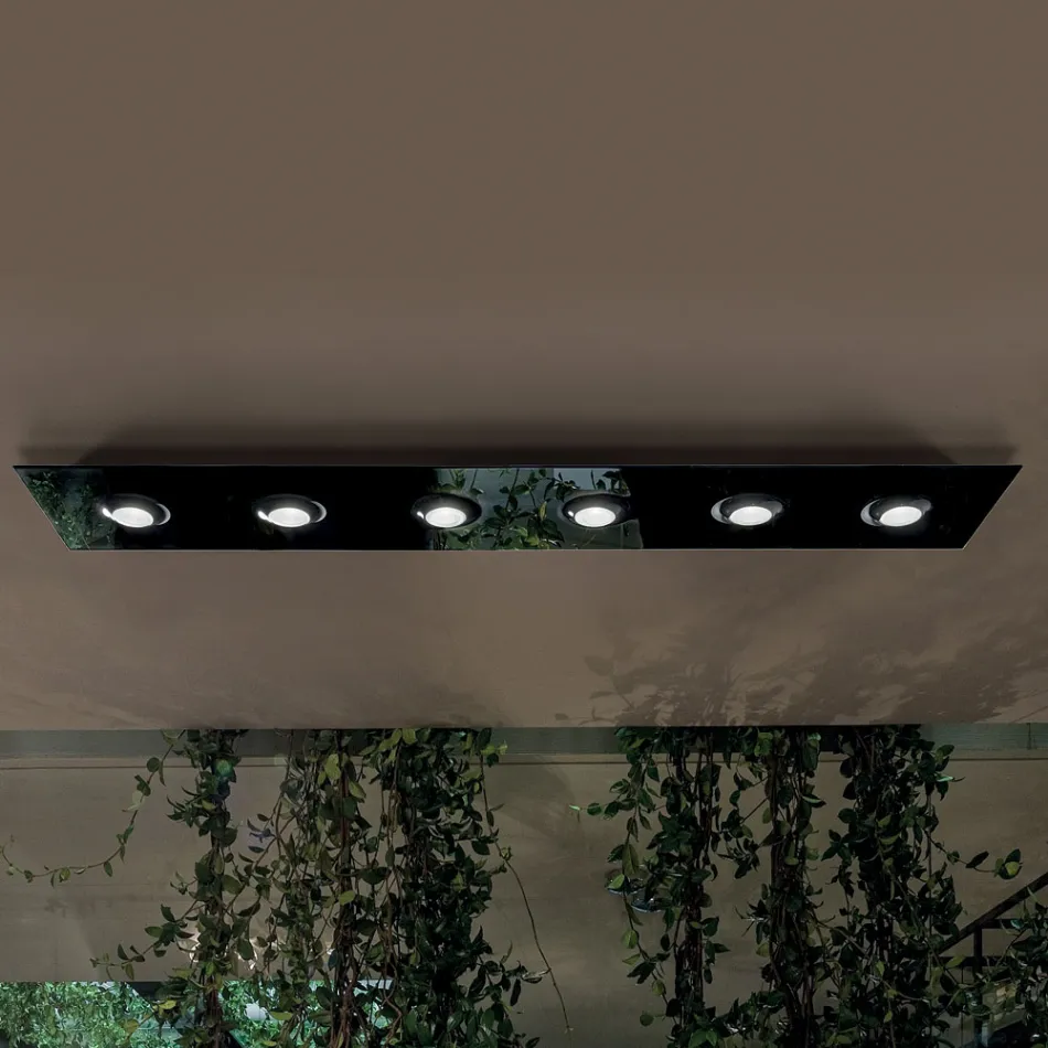 Luminária de Teto com Placa de Vidro Plana e Rebaixamento - Kora Viadurini