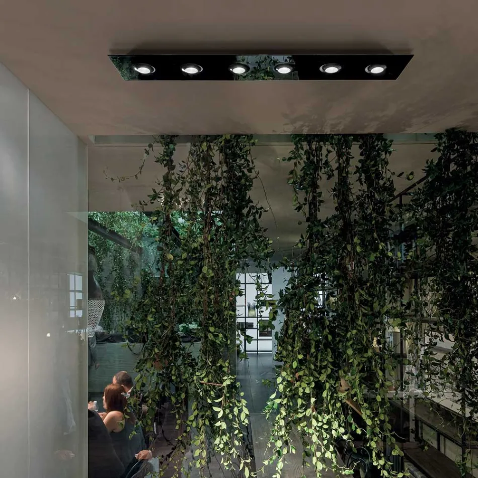 Luminária de Teto com Placa de Vidro Plana e Rebaixamento - Kora Viadurini