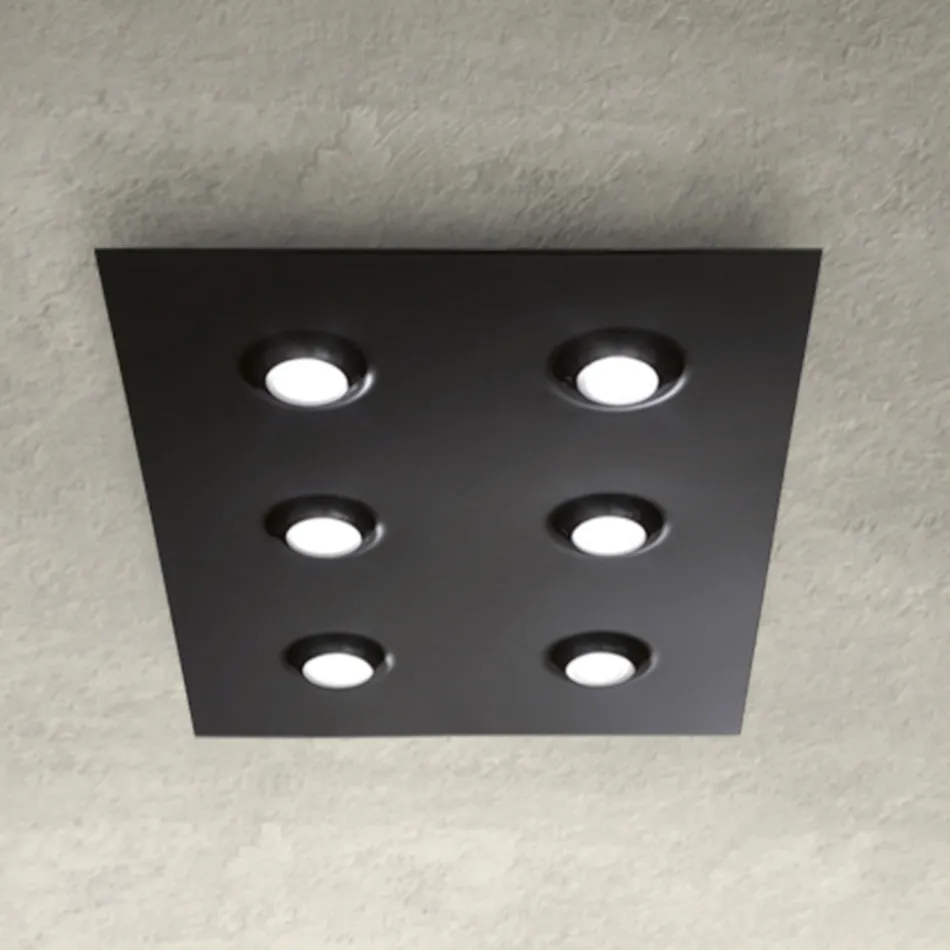 Luminária de Teto com Placa de Vidro Plana e Rebaixamento Fabricada na Itália - Kora Viadurini