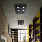 Luminária de Teto com Placa de Vidro Plana e Rebaixamento Fabricada na Itália - Kora Viadurini