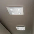 Luminária de Teto com Placa de Vidro Plana e Rebaixamento Fabricada na Itália - Kora Viadurini