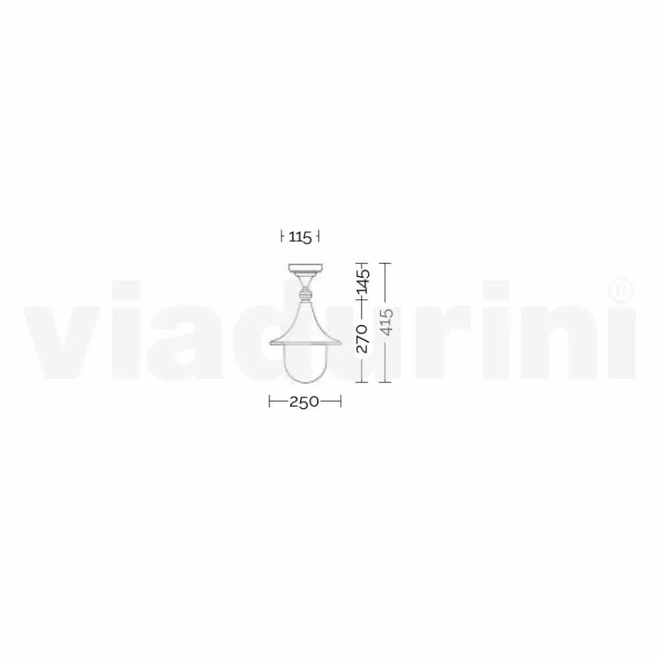 Luminária de teto de jardim em alumínio fundido feito na Itália, Anusca Viadurini