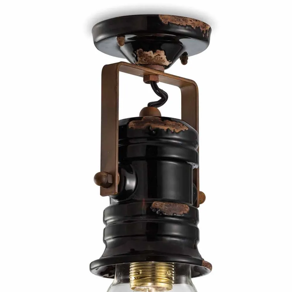 Luminária de teto de cerâmica, vidro e metal Bryanna Viadurini