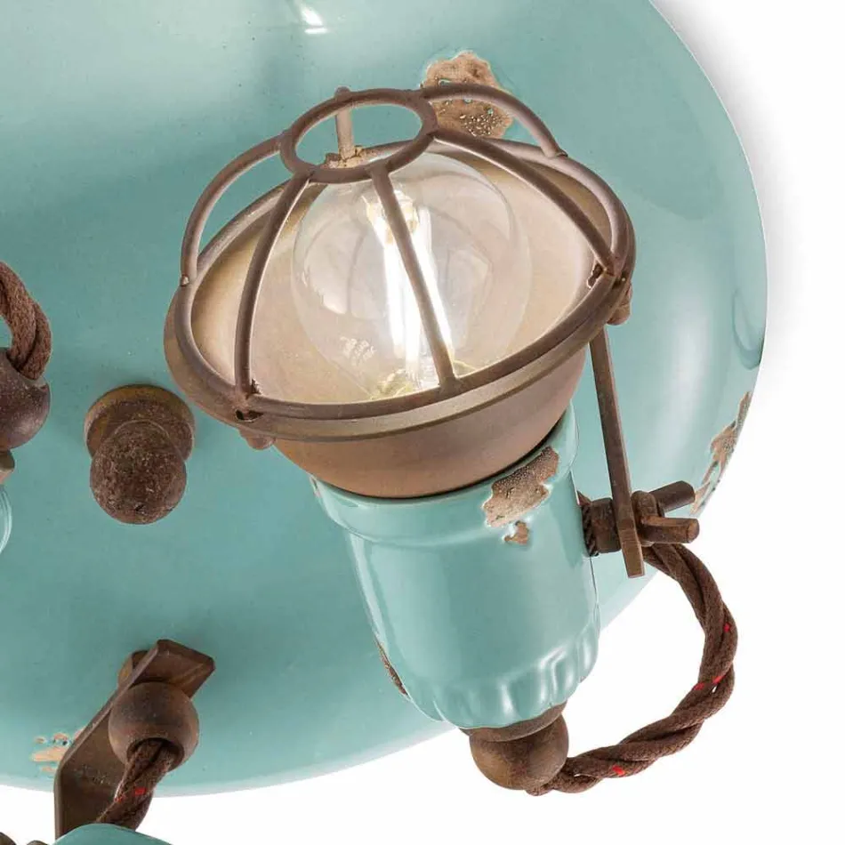 projeto lâmpada do teto com três holofotes estilo industrial Allison Ferroluce Viadurini