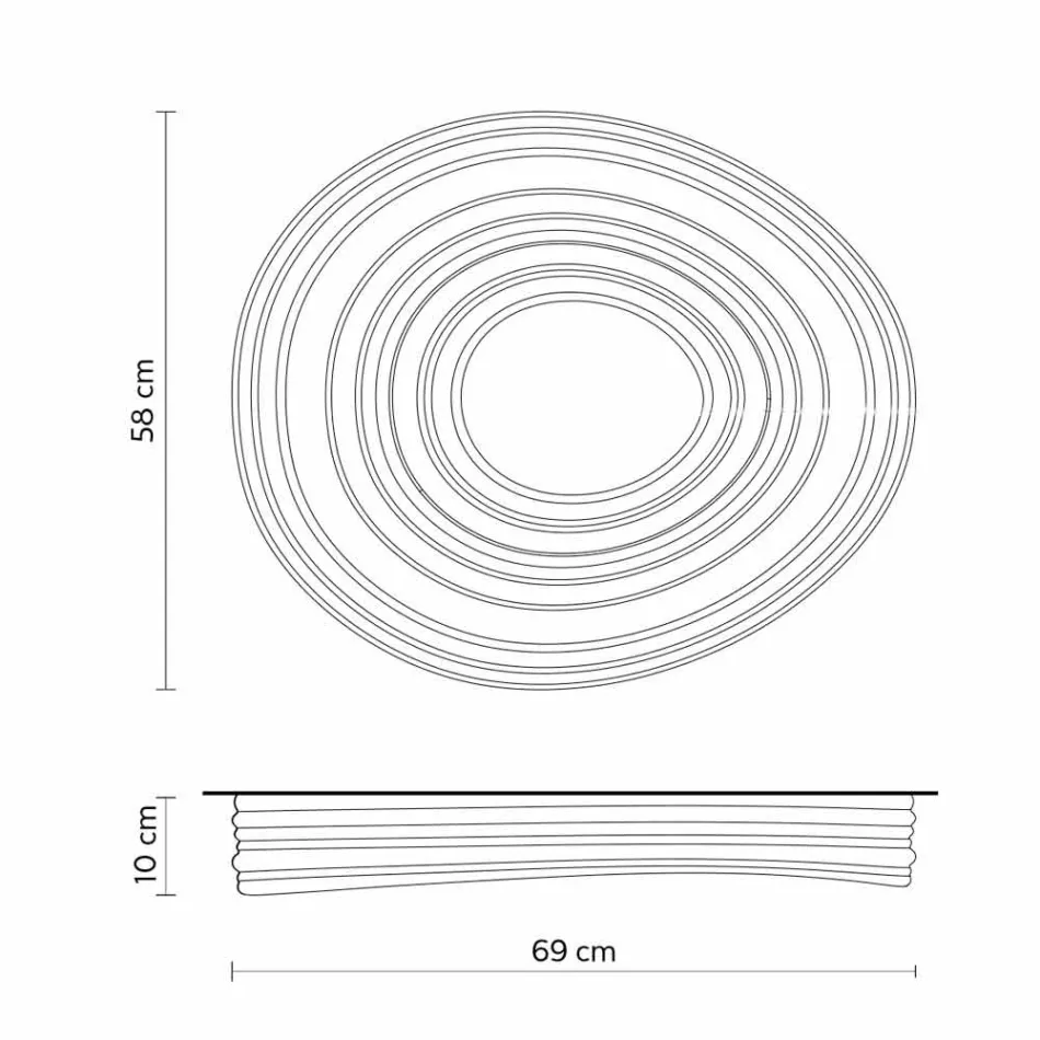 Candeeiro de tecto de sala de estar de design moderno em gesso branco mate - alcaçuz Viadurini