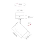 Refletor ajustável para teto em alumínio branco ou preto 4 peças - Lazzaro Viadurini