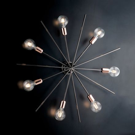 Luminárias de teto de ferro fabricadas na Itália para decoração de interiores - Holanda Viadurini