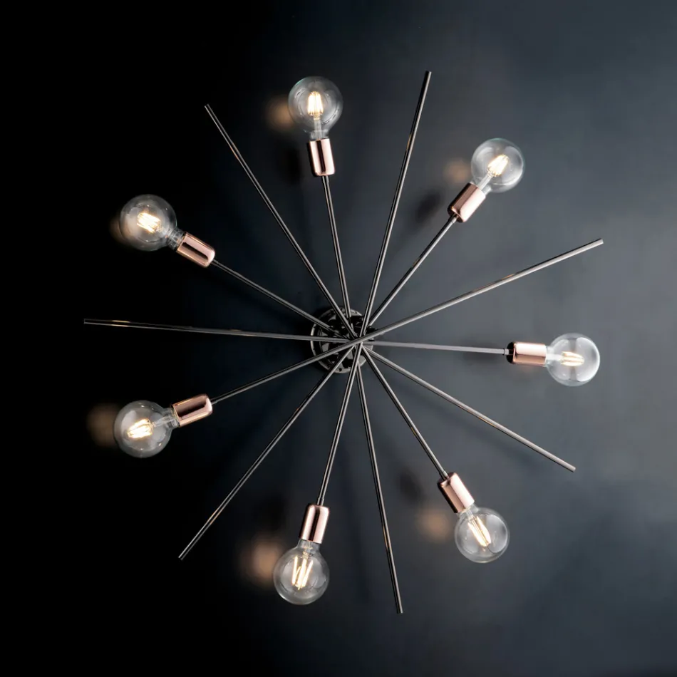 Luminárias de teto de ferro fabricadas na Itália para decoração de interiores - Holanda Viadurini