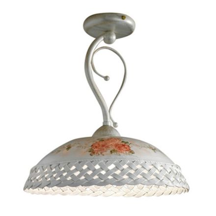 Candeeiro de teto com gancho de cerâmica perfurado e decorado - Verona Viadurini