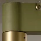 Candeeiro de tecto em cerâmica e latão escovado feito à mão na Itália - Toscot Match Viadurini