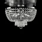 Luminária de teto em ferro e ouro com strass, fabricada na Itália, para decoração de interiores - Áustria Viadurini