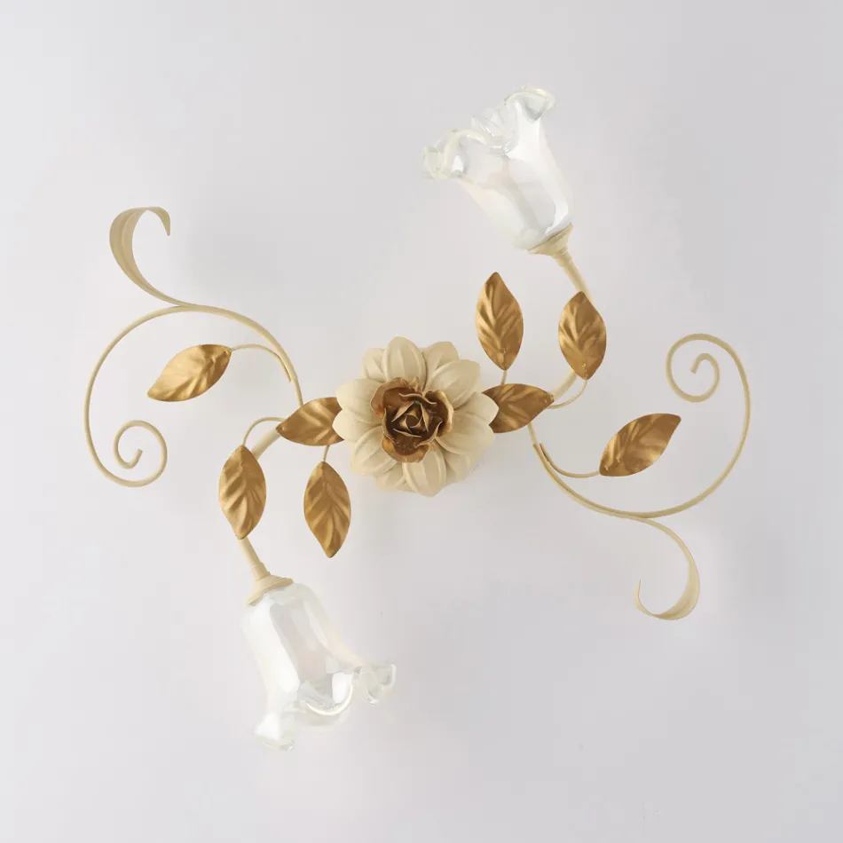 Luminária de teto em ferro laqueado cor marfim, fabricada na Itália, para decoração de interiores - Marrakech Viadurini