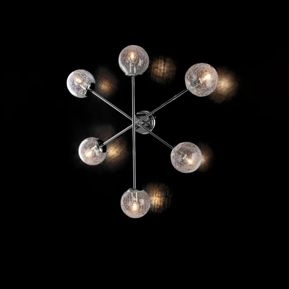 Luminária de teto de ferro fabricada na Itália para decoração de interiores - Mônaco Viadurini