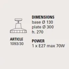 Candeeiro de teto em majólica e latão da Toscana, 30 cm, Rossi - Toscot Viadurini