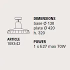 Candeeiro de teto em majólica e latão da Toscana, 42 cm, Rossi - Toscot Viadurini