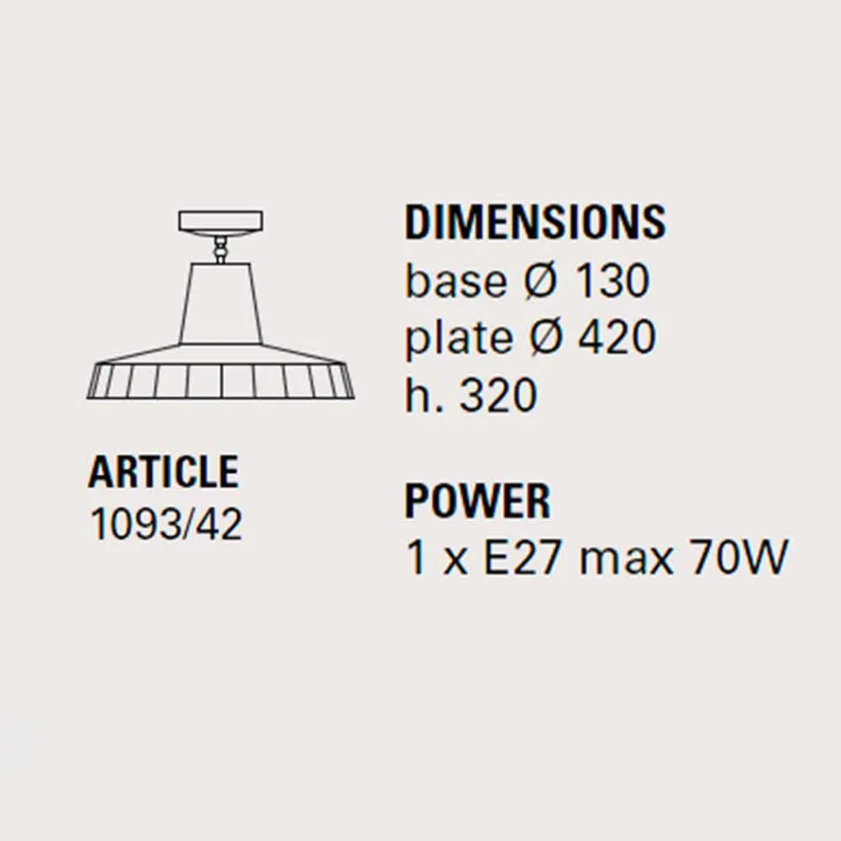 Candeeiro de teto em majólica e latão da Toscana, 42 cm, Rossi - Toscot Viadurini