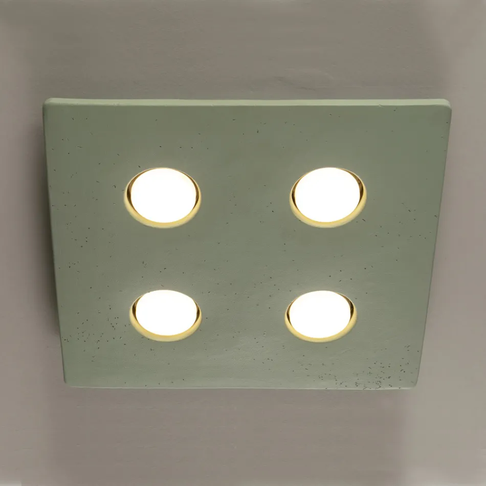 Lâmpada de teto majólica toscana vitrificada feita na Itália - Toscot Vivaldi Viadurini