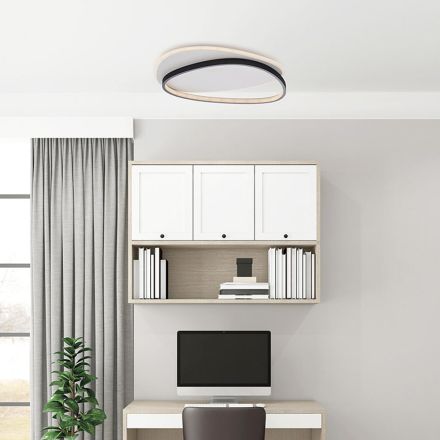 Luminária de teto metálica LED Ophiuchus preta e branca para iluminação de interiores. Viadurini
