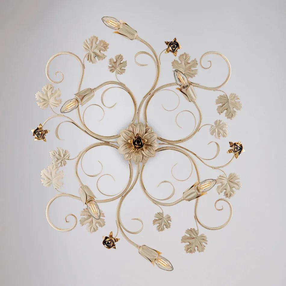 Luminária de teto LED cromada de fabricação italiana para espaços modernos – Fiore Viadurini