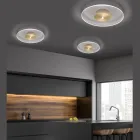 Luminária de teto metálica com difusor de plexiglass micropontilhado - Nora Viadurini