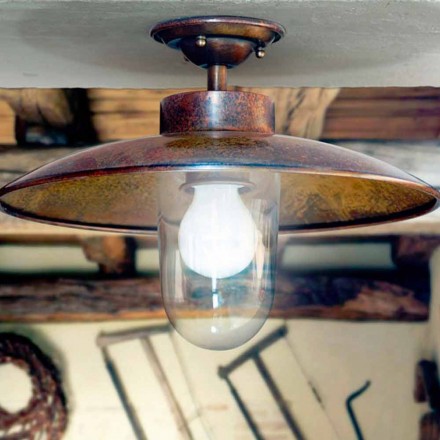 Luminária de teto em latão, cobre e vidro Nabucco Aldo Bernardi Viadurini