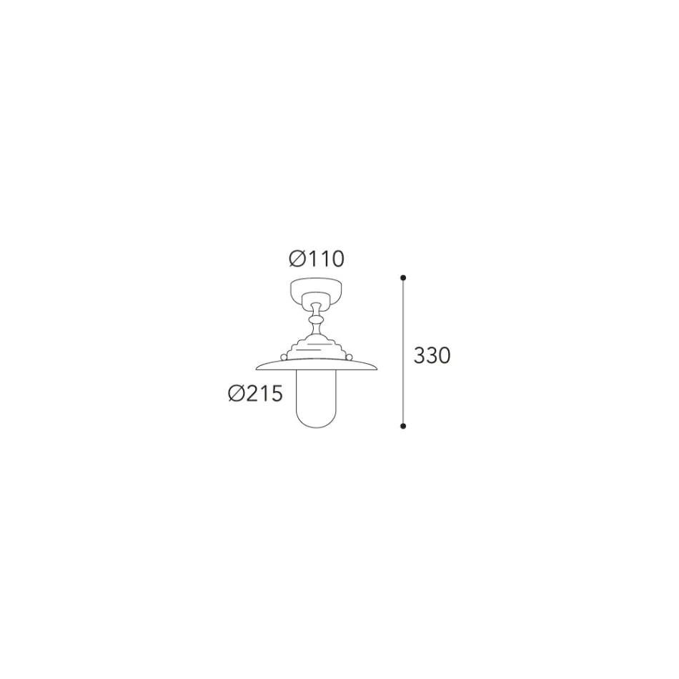 Luminária de teto externa vintage em latão, vidro transparente IP44 - Elfico Viadurini