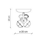 Luminária de Teto Industrial 2 Focos em Ferro e Cerâmica Artesanal - Loft Viadurini